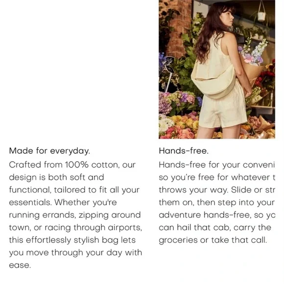 July Everyday Crescent sling bag with adjustable crossbody strap neutral - Picture 13 of 13